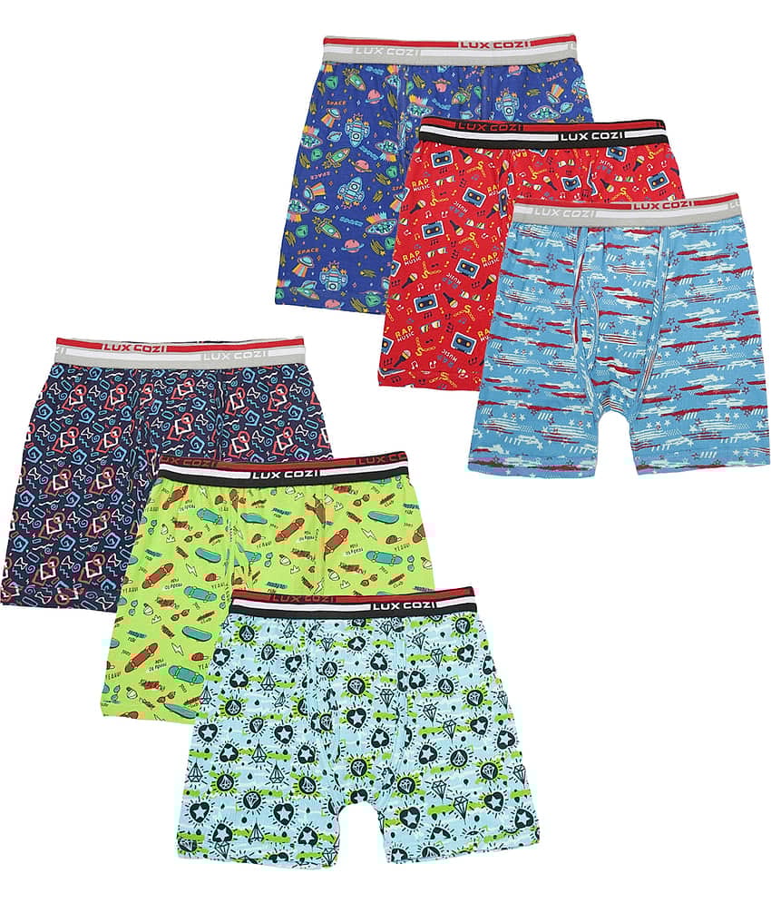 Lux Cozi Pack of 6 Boys Cotton Trunks ( Multicolor )