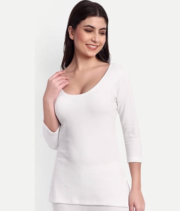 Zeffit Cotton Blend Thermal Tops - Off White Pack of 1