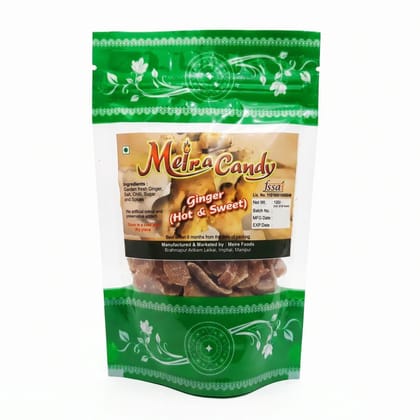 MEIRA GINGER CANDY (HOT & SWEET) - 100 gm - One plastic pouch MEIRA GINGER CANDY (HOT & SWEET) - 100 gm - One plastic pouch
