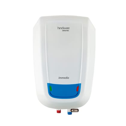 Hindware Smart Appliances Immedio Blue 5L Instant Water Geyser | Stainless Steel Tank | I-Thermostat Feature & Pressure Release Valve (White & Blue) Hindware Smart Appliances Immedio Blue 5L Instant Water Geyser | Stainless Steel Tank | I-Thermostat Feat