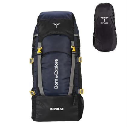 Impulse 5 Compartment Rucksack Bag 60 Litres Travel Bag For Travel Backpack For Hiking Trekking Tourist Bag For Men Camping Keep Discovering Light Blue With 1 Year Warranty Impulse 5 Compartment Rucksack Bag 60 Litres Travel Bag For Travel Backpack For H