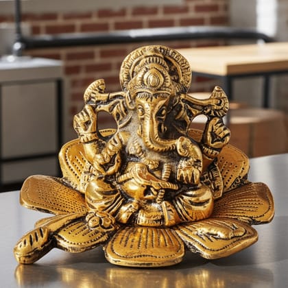 Aluminium  Showpiece Gudal Ganesh (ASMAS288 G)