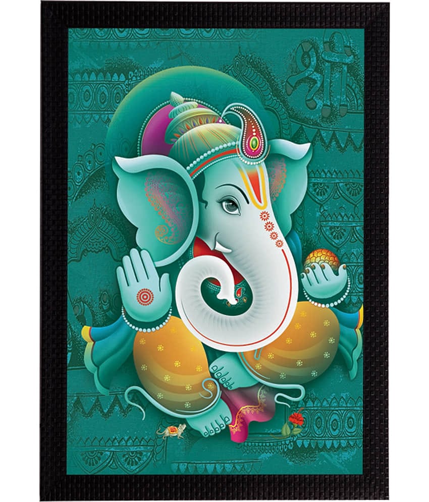 eCraftIndia Multicoloured Lord Ganesha UV Wall Art