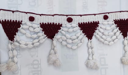 Door Gate For Home Decoration Made With Wool, Handmade (Red,White)