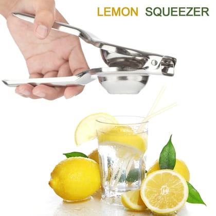 Silver Stainless Steel Lemon Squeezer with Bottle Opener Silver Stainless Steel Lemon Squeezer with Bottle Opener