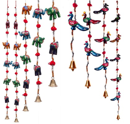 DreamKraft Paper Mache Door Hangings(96 cm, Multicolor)-Set of 4 DreamKraft Paper Mache Door Hangings(96 cm, Multicolor)-Set of 4