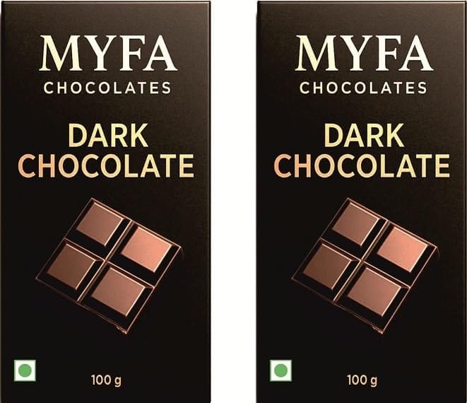 Myfa Chocolates Premium Dark Chocolate Bar | Bitter and Cappuccino Flavour (Pack of 2)