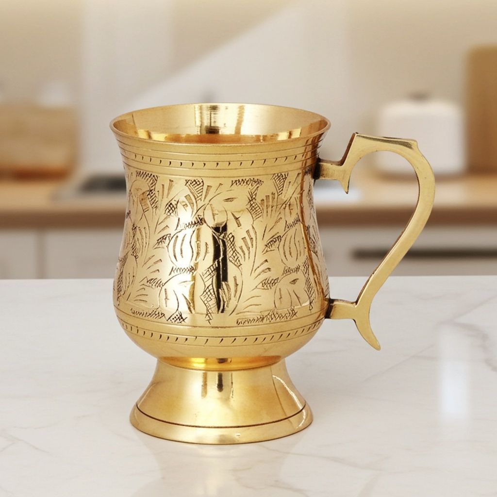Brass Beer Mug Glass, 300 ML (ZMAS266 C)
