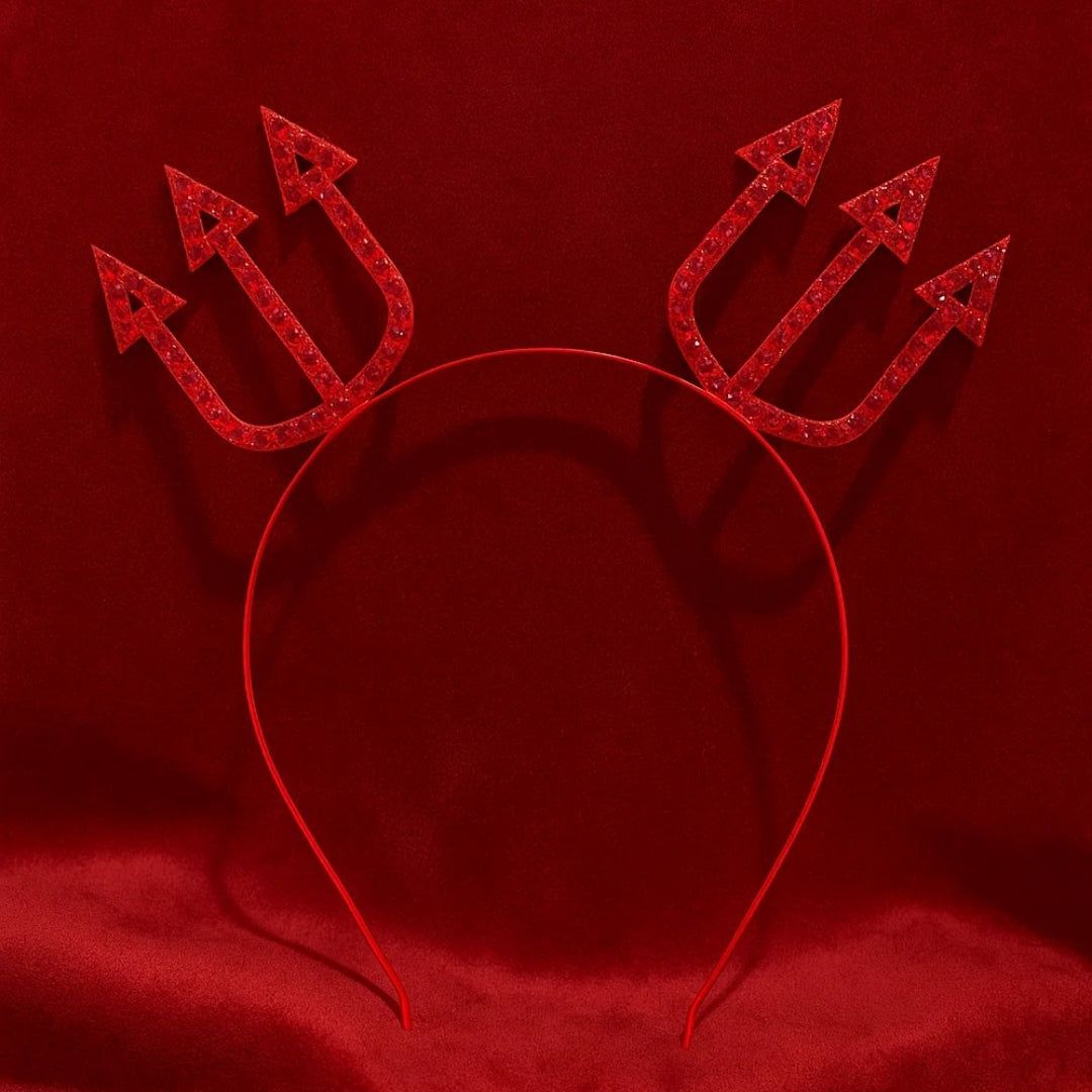 Red Headband with Trishul  - 1PC