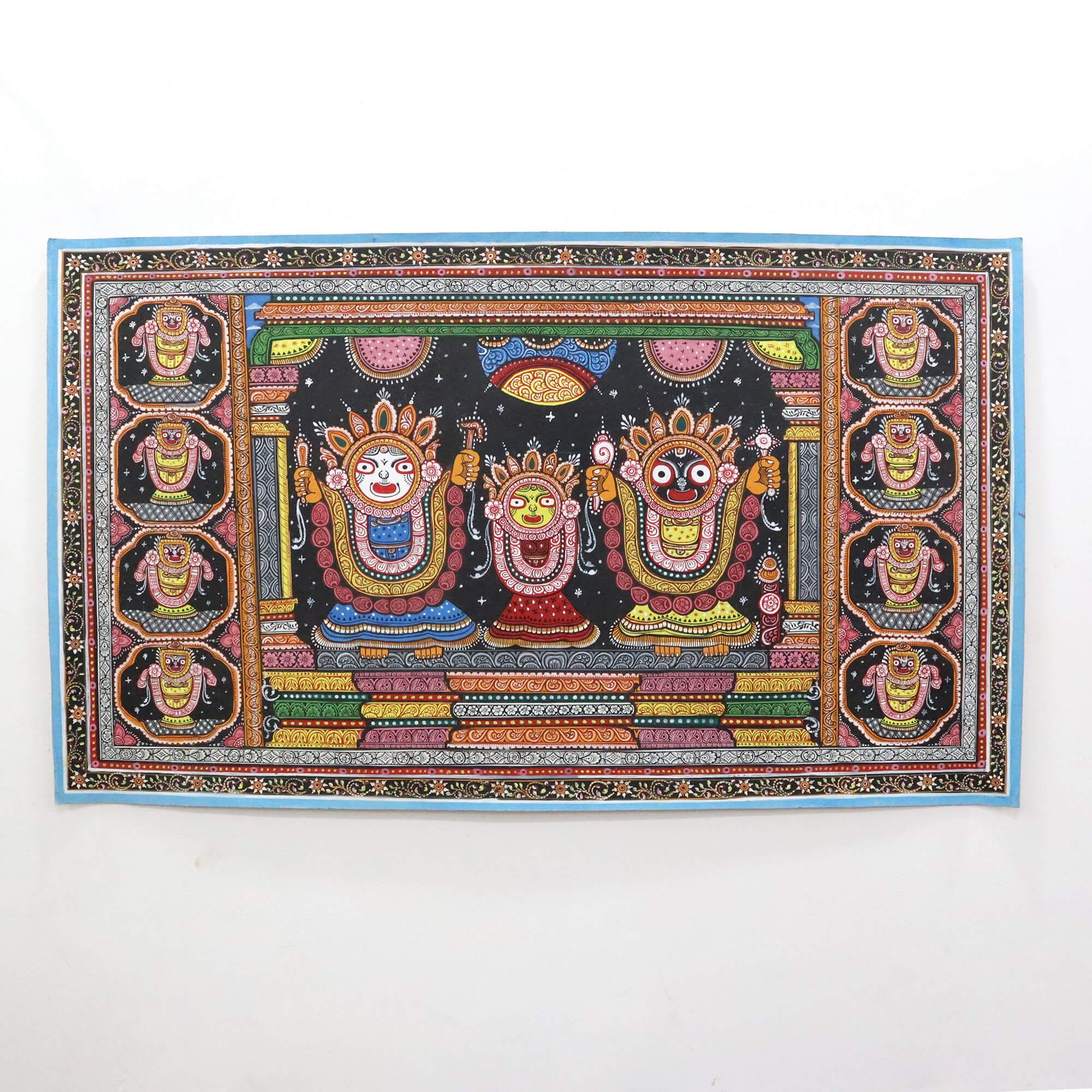 Patta Painting of Lord Jagannatha Balabhadra and Subhadra
