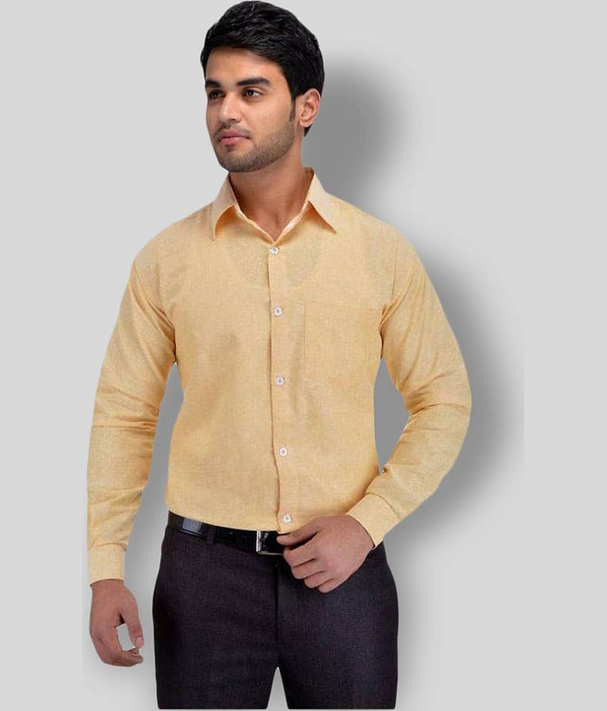 DESHBANDHU DBK - Yellow Cotton Regular Fit Men's Formal Shirt (Pack of 1)