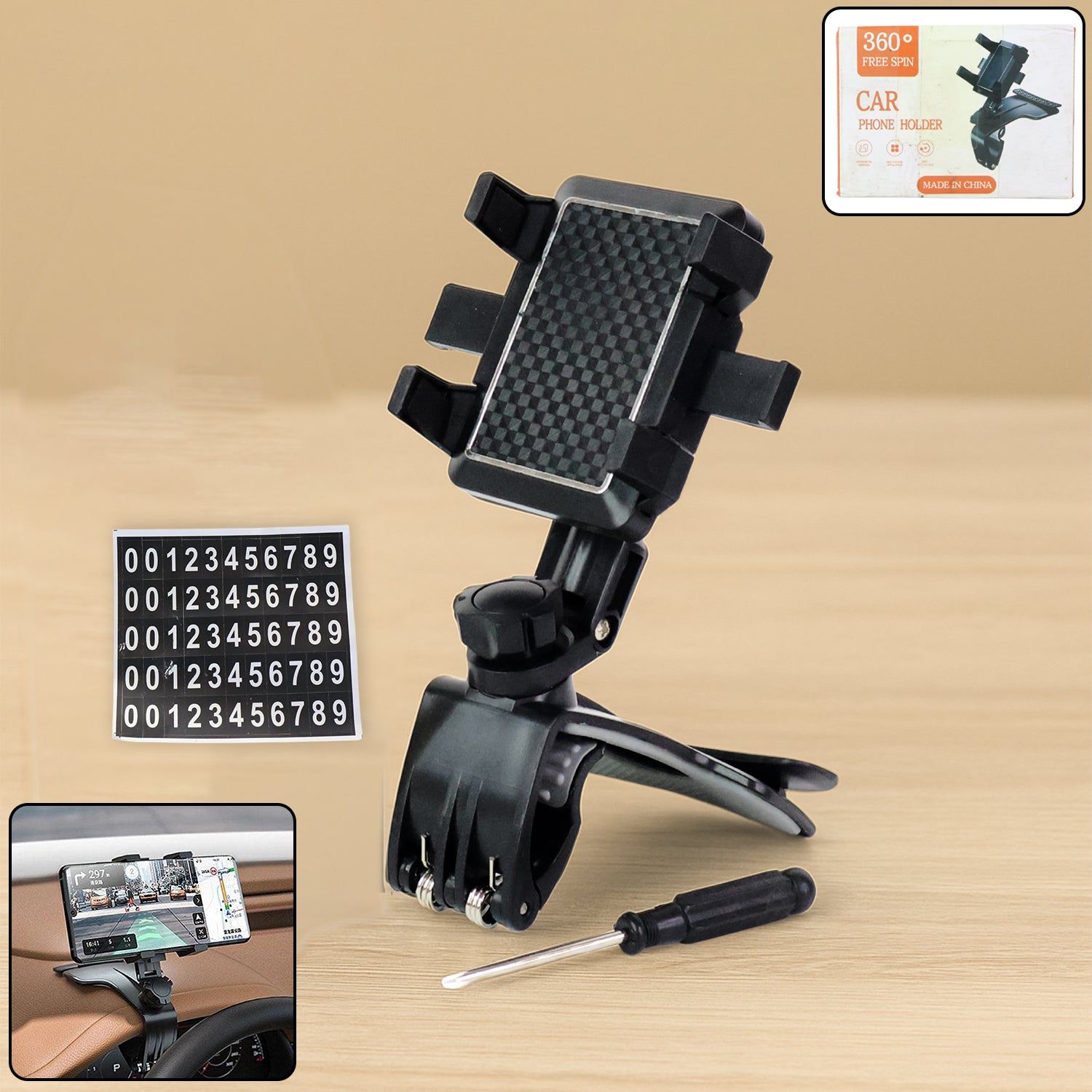 Adjustable Car Mobile Phone Holder Stand Set