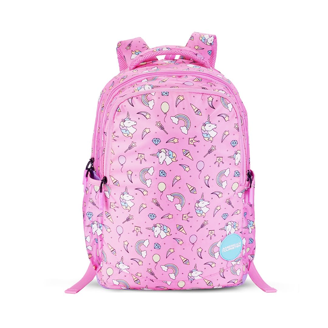 Starlet | 25.5L Backpack | School Bag | 3 Compartments | School Bag for Girls | Pink | 1 Year Global Warranty