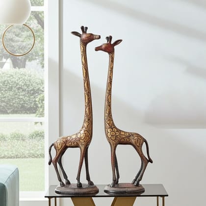 Brass Showpiece Giraffe Statue (ANMAS057 B)