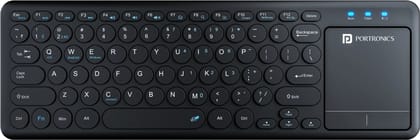 Portronics Bubble Pro Wireless Keyboard with Touchpad | 2.4GHz & Bluetooth Connectivity | Portable Handheld Keyboard Compatible with Windows PC, Laptop, Mac, Smart TV & Tablets (Black Or Random Color)