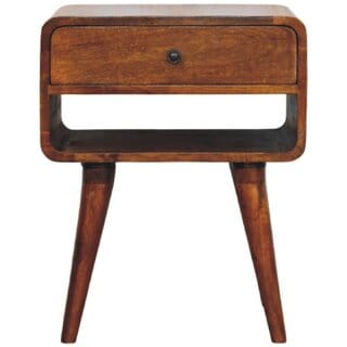 Avora Chestnut Nightstand with Drawer and open slot