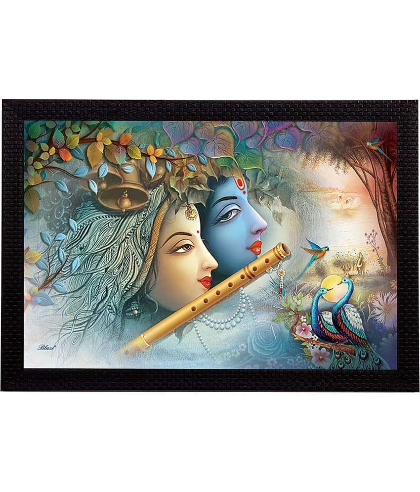 eCraftIndia Multicoloured Radha Krishna UV Wall Art