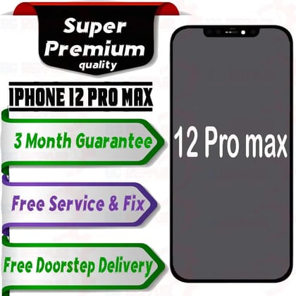 Apple iPhone 12 Pro Max  (display glass combo folder) Mobile Display LCD Screen With Touch. Black