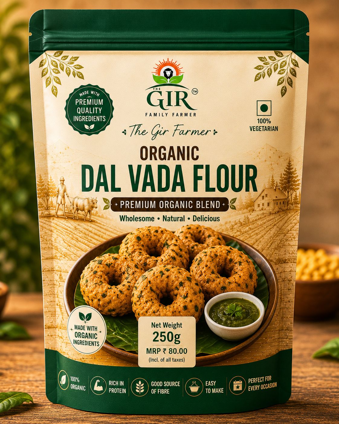 Organic Dal Vada Flour - Premium Organic Blend