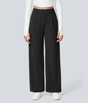 Addyvero Pack of 1 Polyester Straight Women's Casual Pants ( Black )