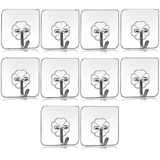 SIGNATIZE Adhesive Wall Hooks | No Nail Sticky Hangers for Bathroom & Kitchen, Stainless Steel, SZ-9137