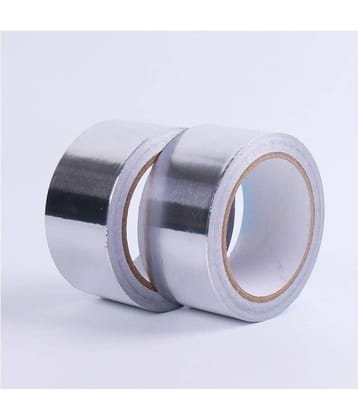 Aluminium 2" Inch self adhesive Dispenser Aluminium Foil Tape (Manual)  (Set of 2, Silver)