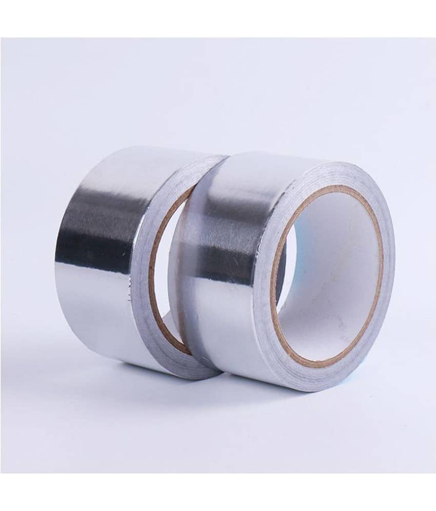 Aluminium 2" Inch self adhesive Dispenser Aluminium Foil Tape (Manual)  (Set of 2, Silver)