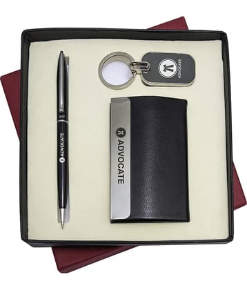 UJJi 3in1 Advocate Logo Set with Slim Design Ball Pen, Keychain and ATM Card Holder