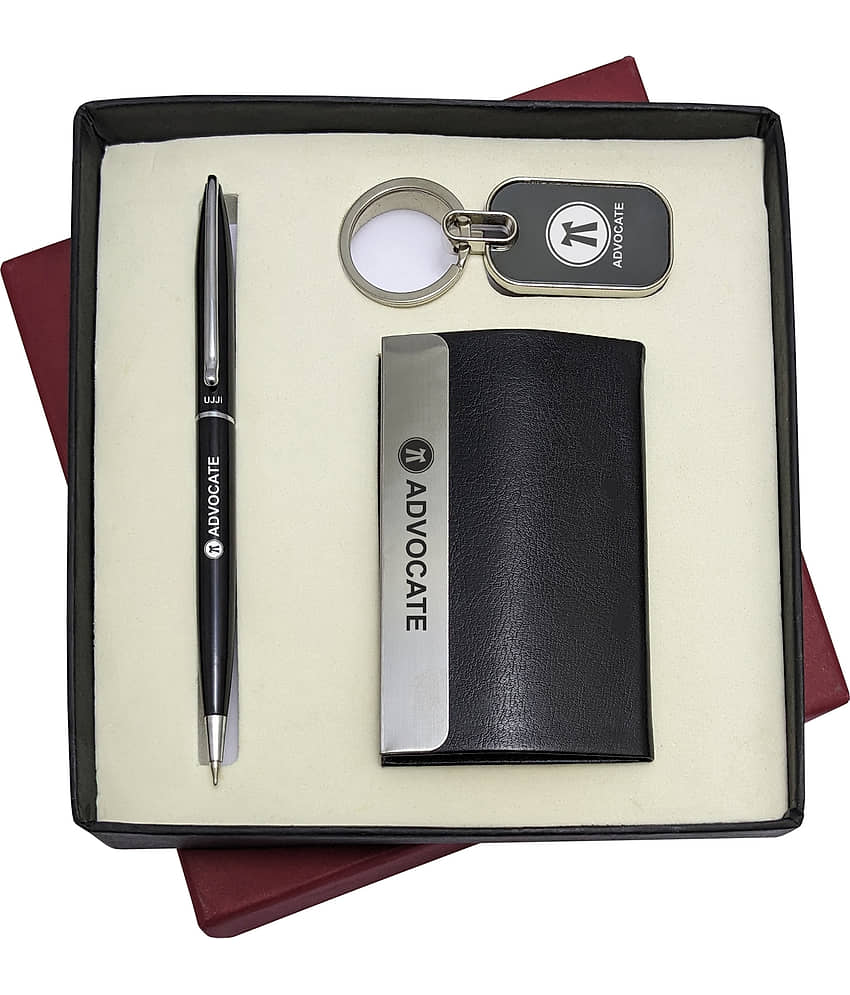 UJJi 3in1 Advocate Logo Set with Slim Design Ball Pen, Keychain and ATM Card Holder