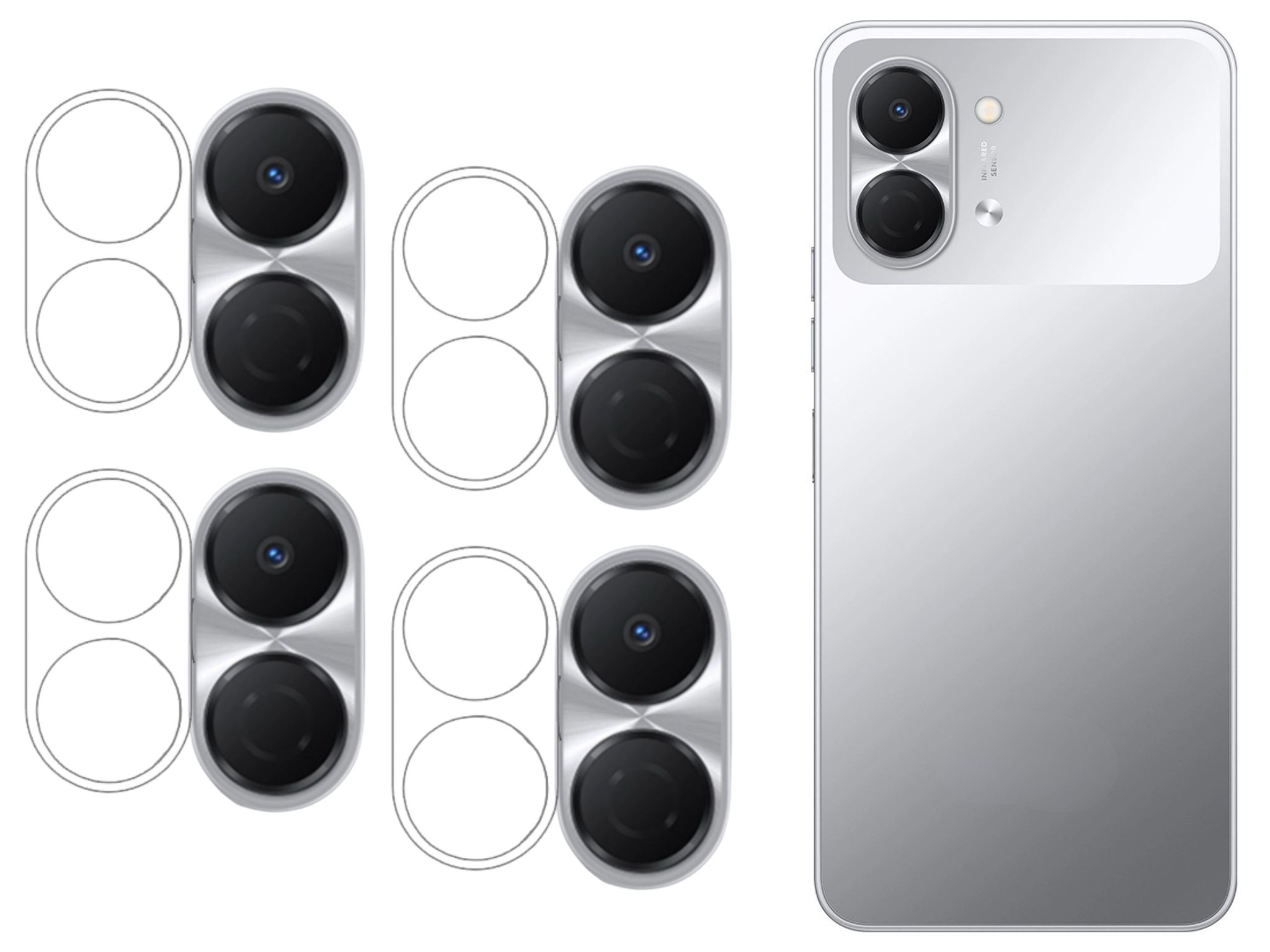 ISAAK Back Camera Lens Protector compatible for Tecno Spark GO 3 (Pack of 4)