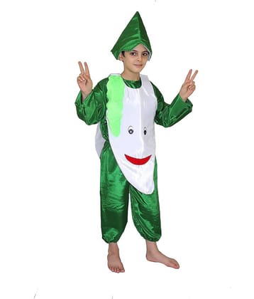 Kaku Fancy Dresses Radish Vegetables Costume -White & Green, 7-8 Years, for Boys & Girls