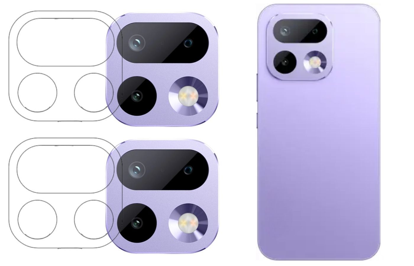 ISAAK Back Camera Lens Protector compatible for Realme 16 Pro 5G (Pack of 2)