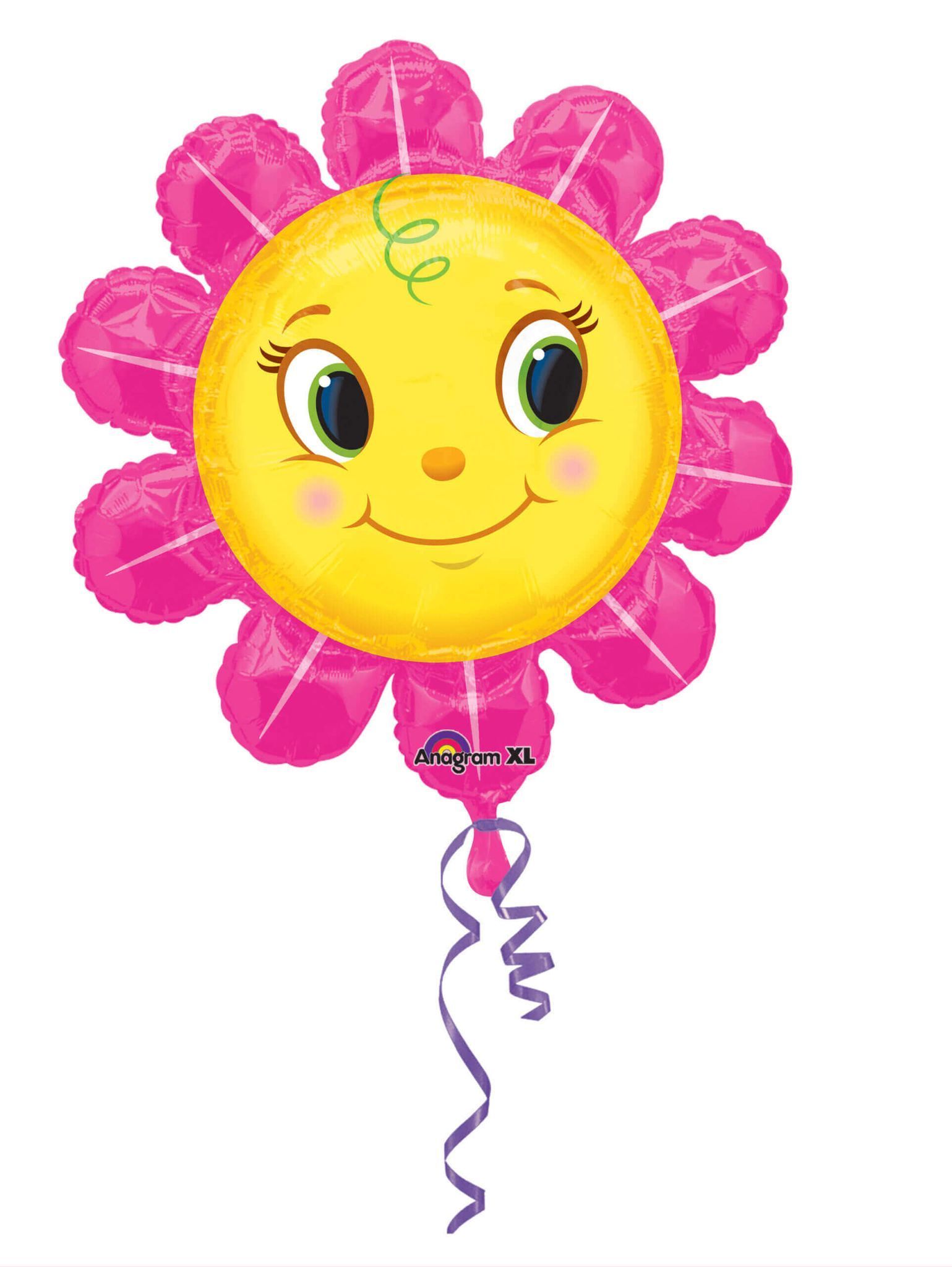 Wanna Party Smiley Pink Flower Large Balloons 29" P30