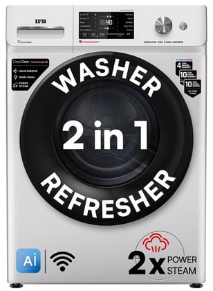 IFB 9 Kg 5 Star, DeepClean Tech, AI Powered, WiFi, Fully Automatic Front Load Washing Machine (EXECUTIVE SXN 9014K CMS, PowerSteam, 9 Swirl, Steam Refresh, Inbuilt Heater, Eco Inverter, Rich Silver) IFB 9 Kg 5 Star, DeepClean Tech, AI Powered, WiFi, Full
