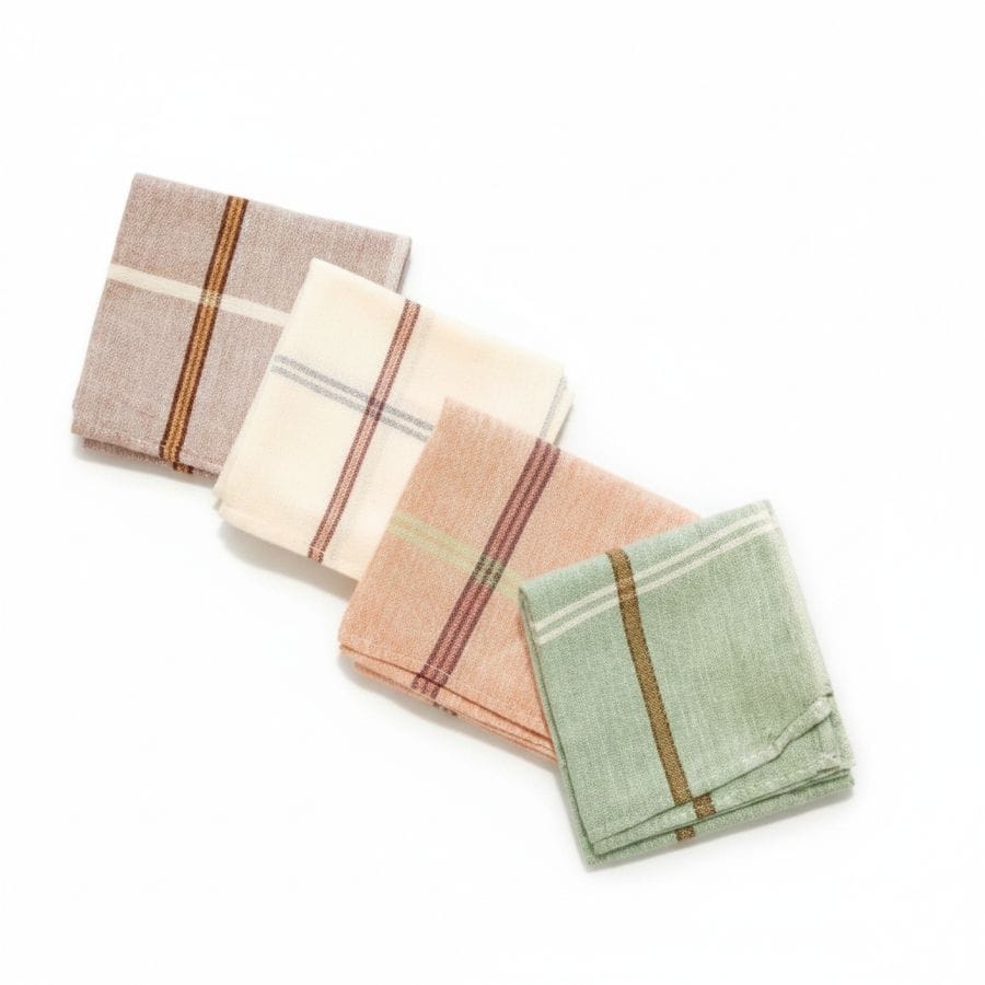 Checkered Cotton Handkerchiefs - Set of 4