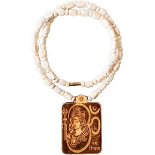 Bageshwar Dham Tulsi Mala Shiv Ji Wood Locket 100% Original Beads Wood Chain Wood Necklace