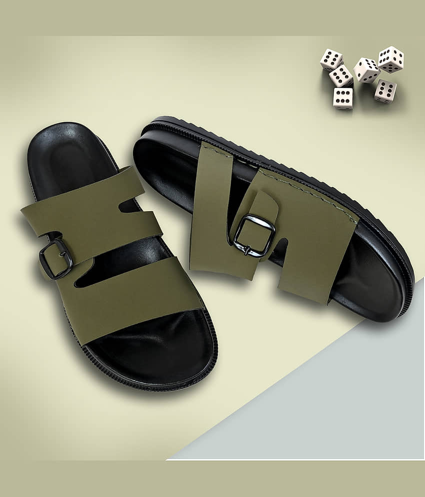 Chappal Wala 14308 Olive Men's Thong Flip Flop