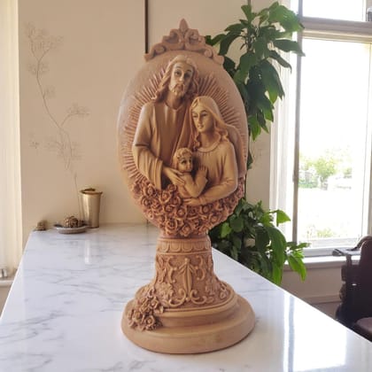 AMS Jesus Christ with Mother Mary & Infant Jesus Idol | Resin Holy Family Statue for Christian Home, Prayer Room, Worship Altar, Office Table & Spiritual Gifting Showpiece � 20 cm Brown Decor Figurine AMS Jesus Christ with Mother Mary & Infant Jesus Idol | Resin Holy Family Statue for Christian Home, Prayer Room, Worship Altar, Office Table & Spiritual Gifting Showpiece � 20 cm Brown Decor Figurine