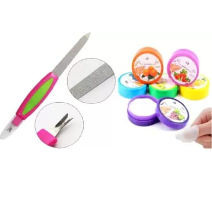 Elecsera Nail Buffer for Natural and Acrylic Nail filer with Nail Paint Remover (Set of 6)