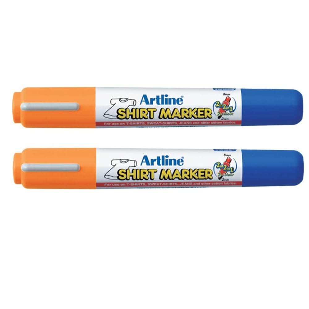 Artline Orange and Blue Twin Colour T Shirt Marker Pack of 2