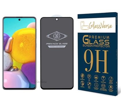 GlassVerse Ultra Privacy Tempered Glass For Samsung Galaxy A71 (PACK OF 1) with Free Installation Kit. (In-Screen FingerPrint Lock will not work with the Privacy Guard because of it's Spy Coating)- 6.7 inch GlassVerse Ultra Privacy Tempered Glass For Sam