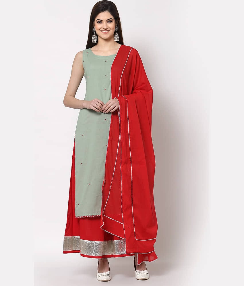 Kbz Multicoloured Cotton Kurti With Palazzo - Stitched Suit Single
