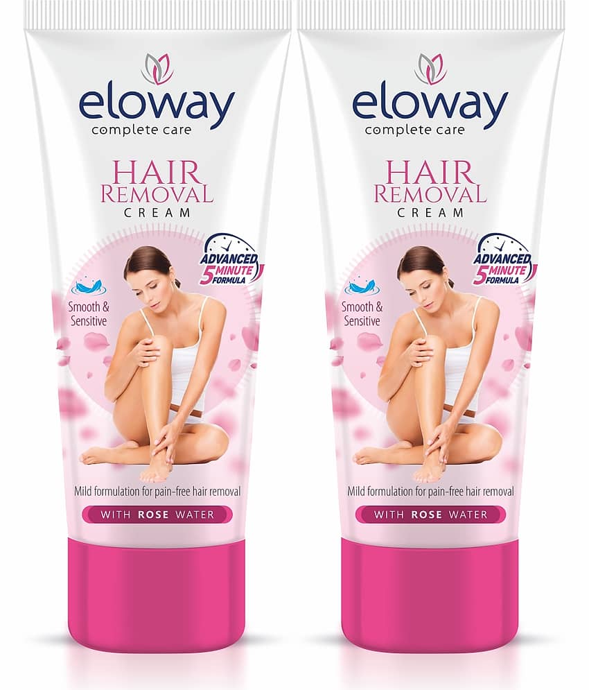 Eloway Hair Removal Cream-Gentle & Effective Hair Remover for Women, Soft skin Pack of 2 (60g Each)