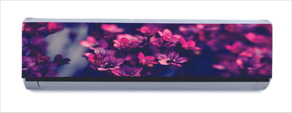 DreamKraft Decorative Beautiful Pink Flowers with Dark Background AC Sticker (Multicolor PVC Vinyl, 30cm X 91cm)
