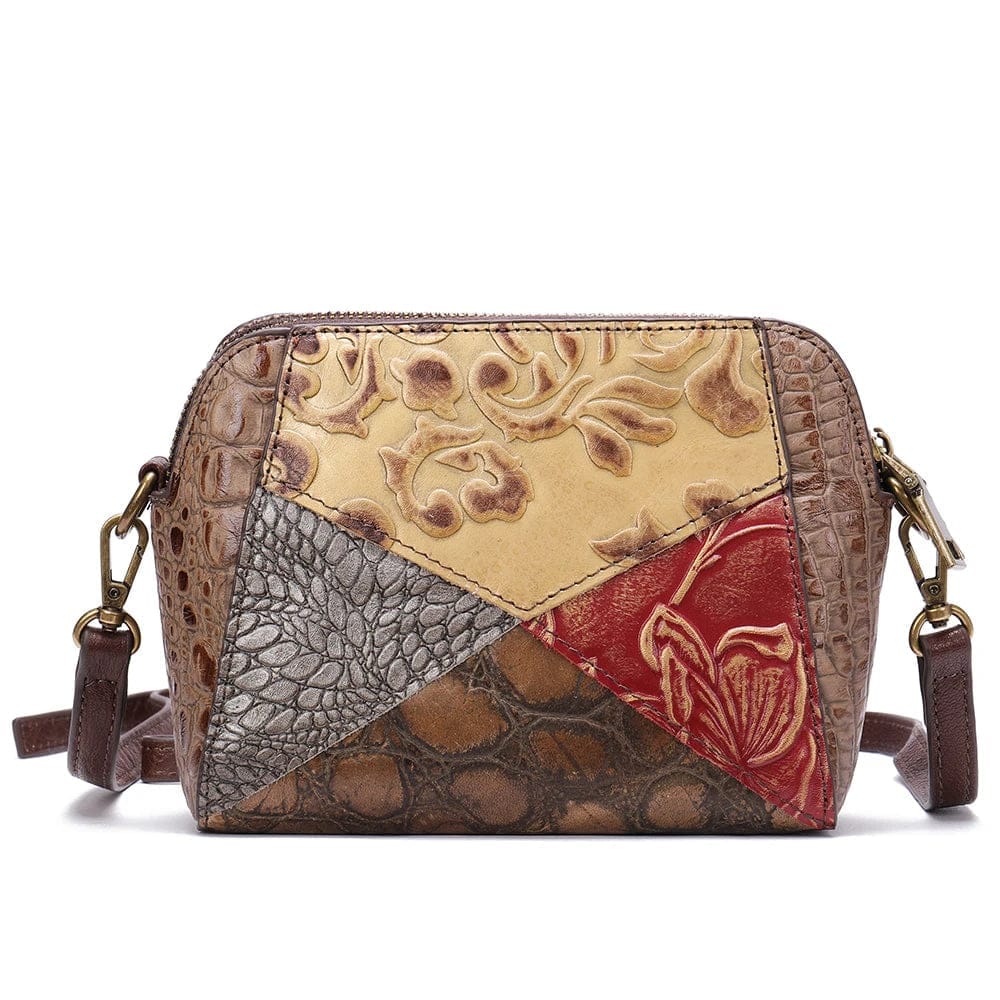NIUCUNZH 7666 Vintage Patchwork Messenger Bag Luxury  Women's Crossbody Bag Genuine Leather Shoulder Bag for Women