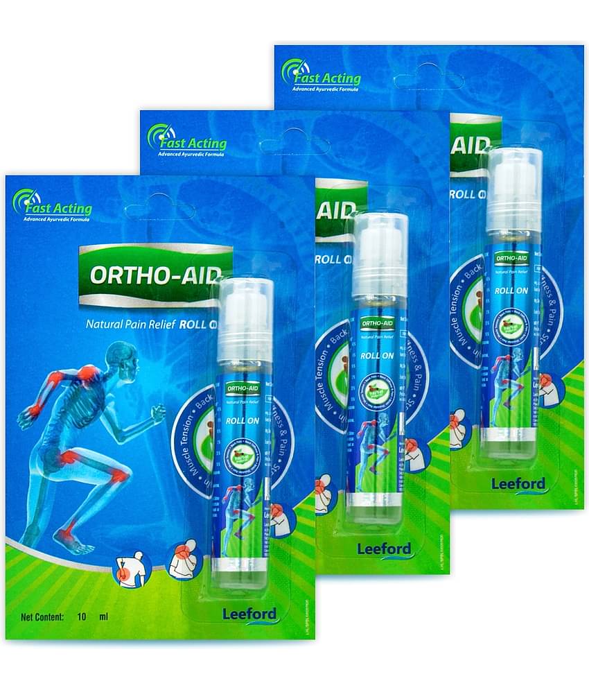 ORTHOAID Pain Relief Roll-On _ Herbal Formula for Joint & Muscle Pain | Pack of 3 (10ml Each)