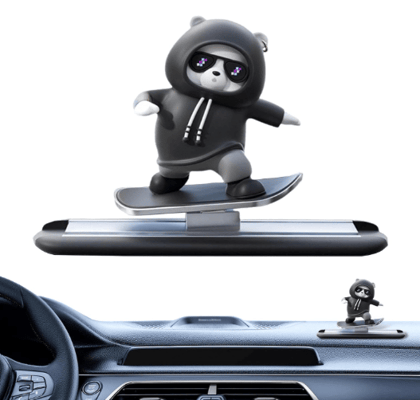 Wektu Cool Skateboard Panda Car Dashboard Ornament with Sunglasses Wektu Cool Skateboard Panda Car Dashboard Ornament with Sunglasses
