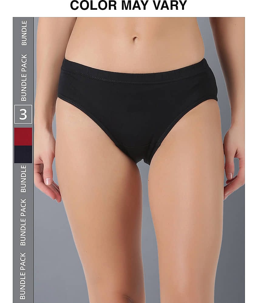 Dollar Lehar Super Combed Cotton Women's Solid Hipster Panty - Pack of 3 - (Colour May Vary)