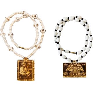 Abhimantrit-Bageshwardham Mala Hanuman Ji Tulsi Mala Beads Wood Necklace Abhimantrit-Bageshwardham Mala Hanuman Ji Tulsi Mala Beads Wood Necklace