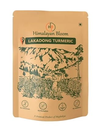 Himalayan Bloom Lakadong Turmeric Powder 250gm - From the Lush Jaintia Hills of Meghalaya | Upto 12% Curcumin | Naturally Grown | Single Origin | Pesticides Free | Hand Picked | Hand Sliced | Sun Dried